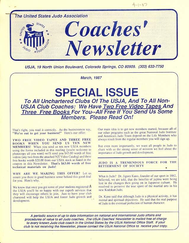 03/87 USJA Coach Newsletter